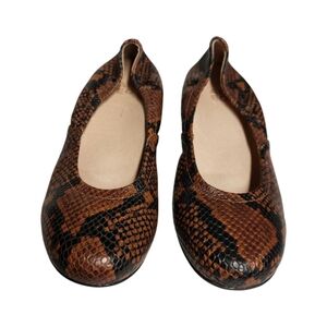 Abeo Tilly Leather Metatarsal Animal Print Ballet Flats Size 8.5 Comfort Classic